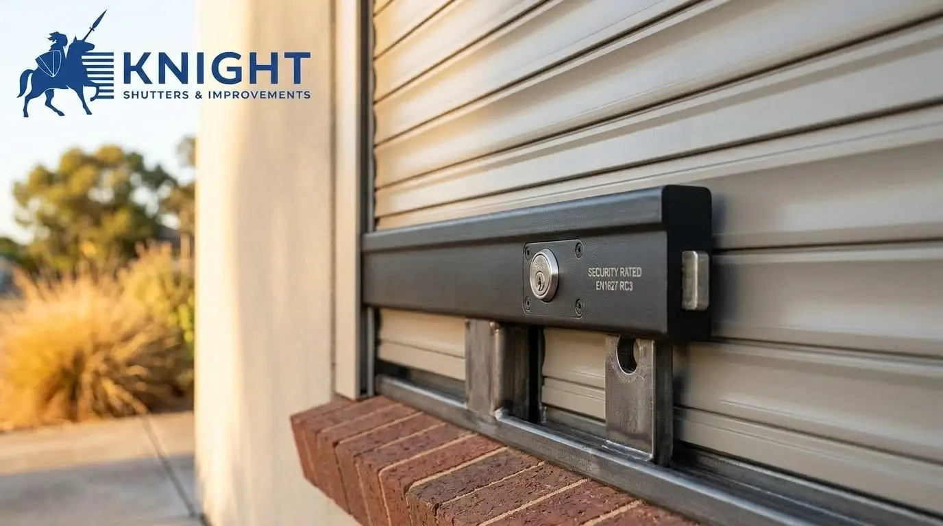 Security roller shutters Adelaide ground-floor window with reinforced locking rail