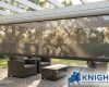 Outside shade blind creating dappled shade over an Adelaide veranda