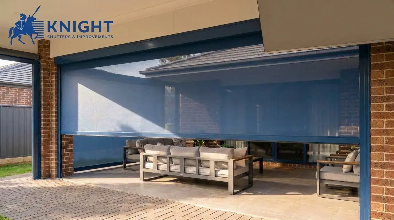 External roller blind on an Adelaide alfresco